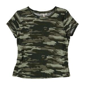 Common Stitch Womens Camouflage Basic T-Shirt, Green, M, DM